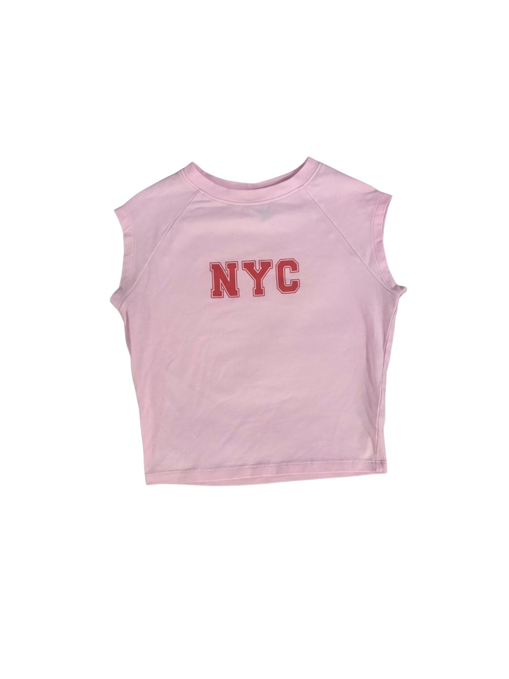 pink NYC crop top